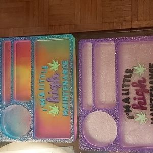 Apoxy   sighs  trays  tree orderments   sighs with lights in them all hand craft